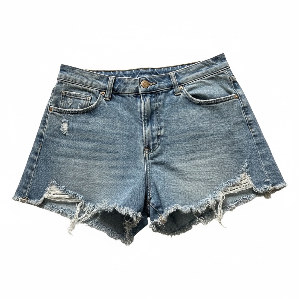 Sincerely Jules Light Blue Distressed Denim Cutoff Shorts